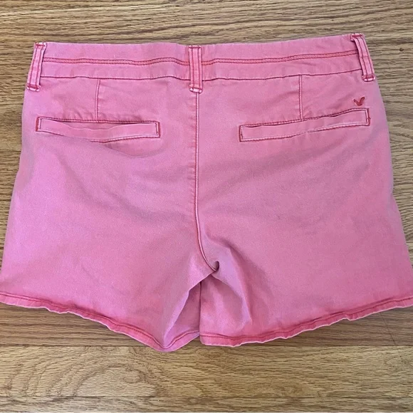 American Eagle Outfitters Shorts Women’s Sz 6 Pink /Salmon Stretch Midi Pockets - Picture 6 of 10
